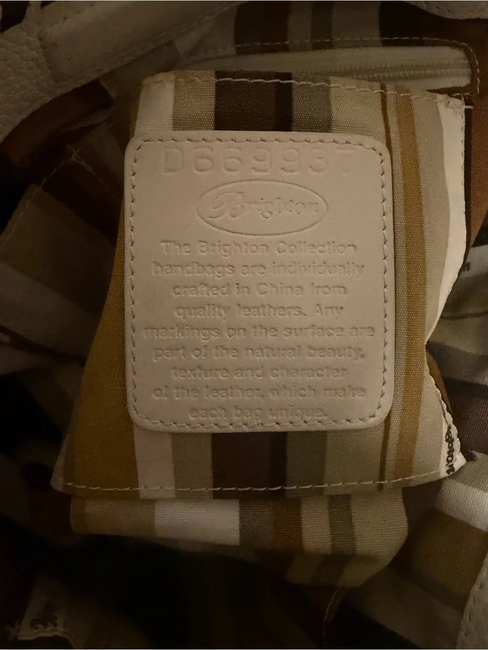 Vintage Brighton Cream Pebbled Leather Whipstitch Tote Bag 🤍
